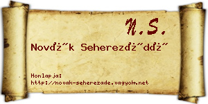 Novák Seherezádé névjegykártya
